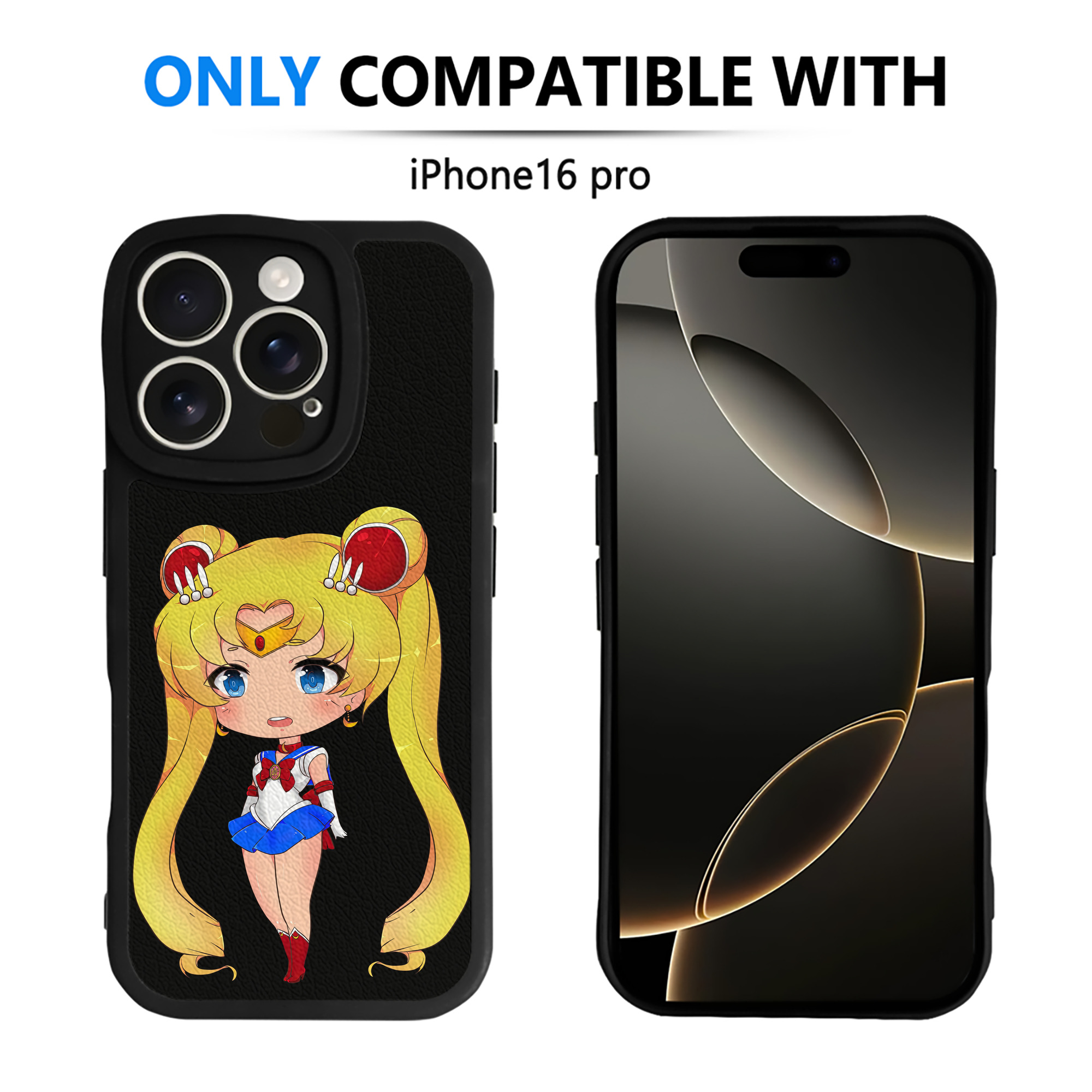 （画像用） 美少女戦士セーラームーン 月野 うさぎ つきの うさぎ Sailor Moon Tsukino Usagi 【iPhone 16シリーズ対応】シリコンスマホケース（レザー調） 材質：シリコン